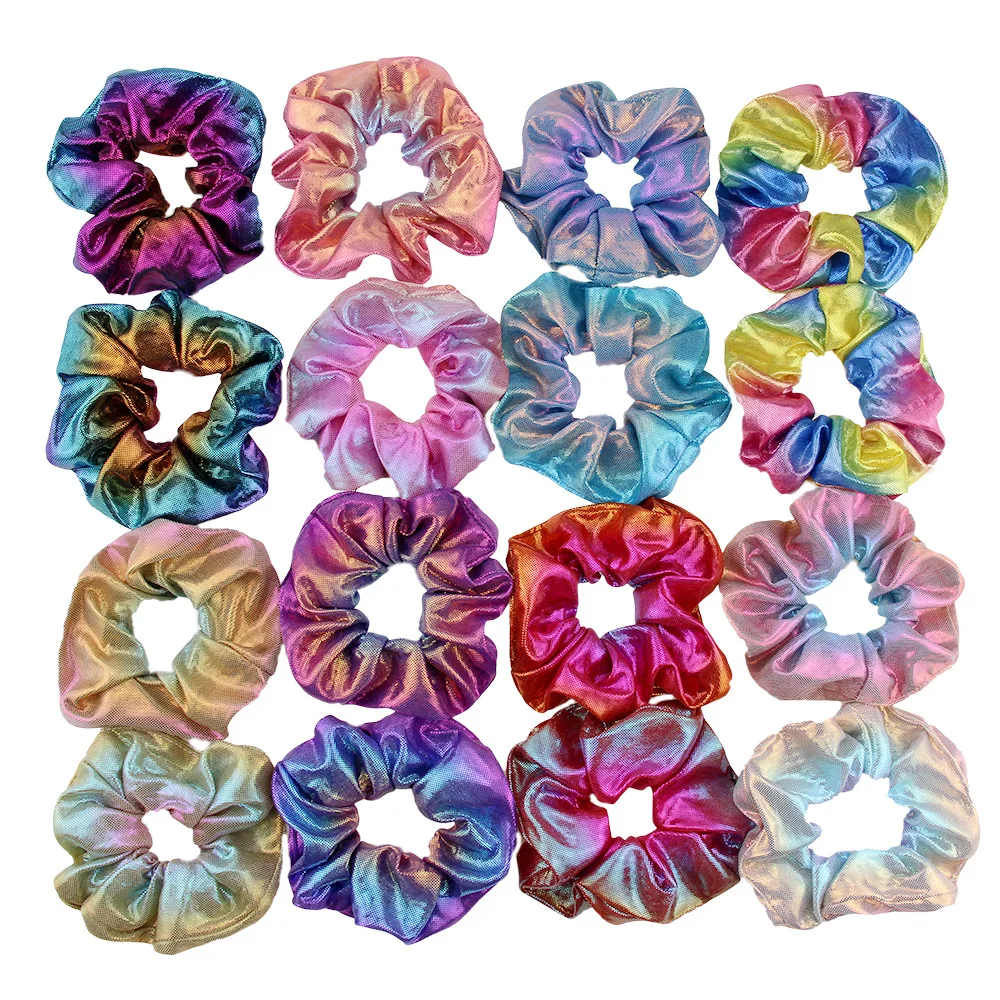 

8 /4 Pieces Glitter Scrunchies Colorful Elastic Hair Rope Ponytail Holder Hair Accessories for Girls and Women Accessories