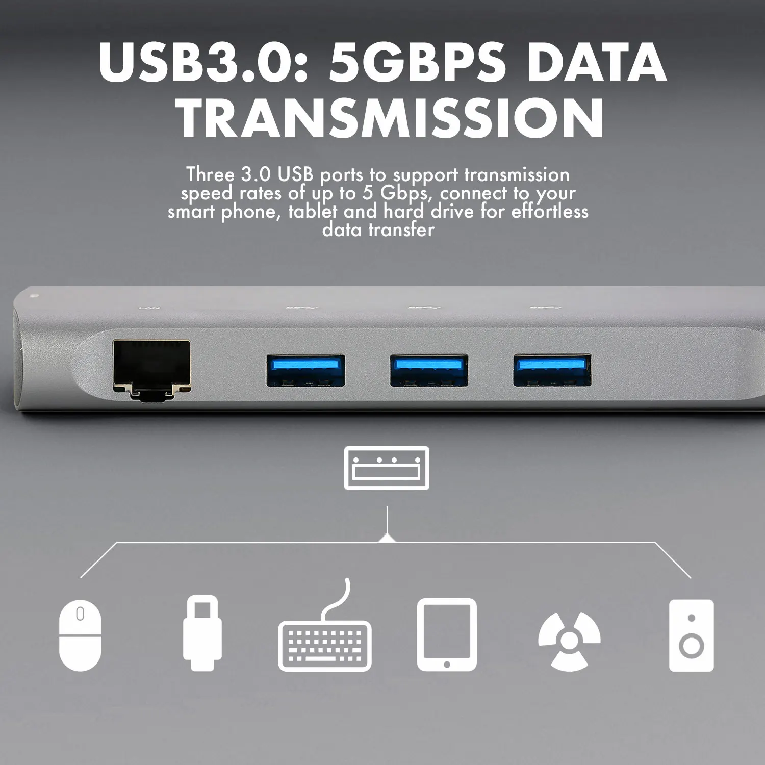 ET USB C концентратор адаптер 9 портов для MacBook MateBook Type до USB3.0 * 3 + TF/SD HDMI VAG PD LAN аудио
