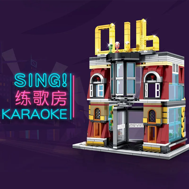SD6991 уличные креативные строительные игрушки 5 в 1 модель ночного клуба