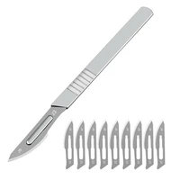 11pcs set carbon steel carving metal scalpel blades number 11 23 medical cutting handel scalpel kni fe diy tool kits non slip