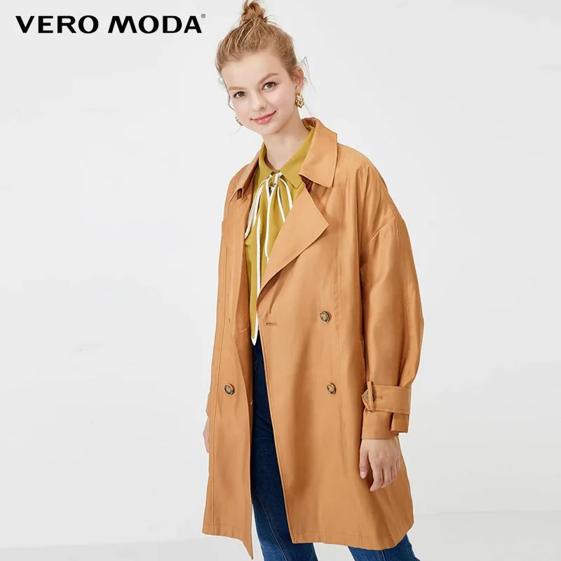 

Vero Moda Autumn Winter Retro Lapel Double Breasted Trench Coat Women | 319321538
