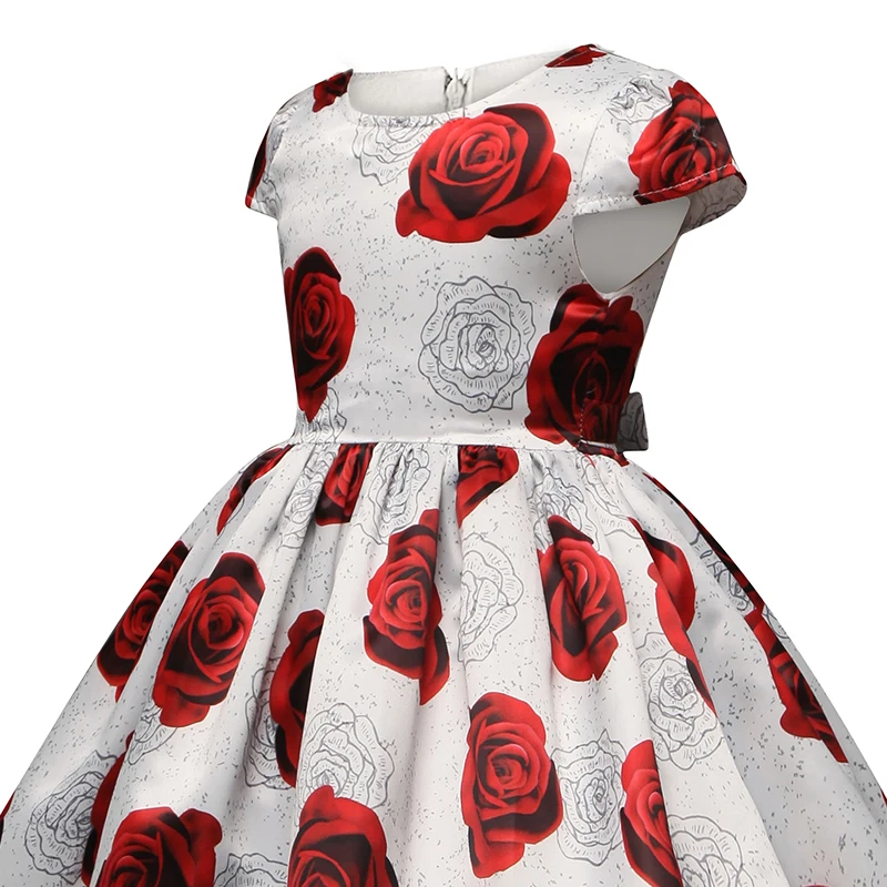 Платье принцессы с цветочным рисунком для девочек летняя одежда маленьких