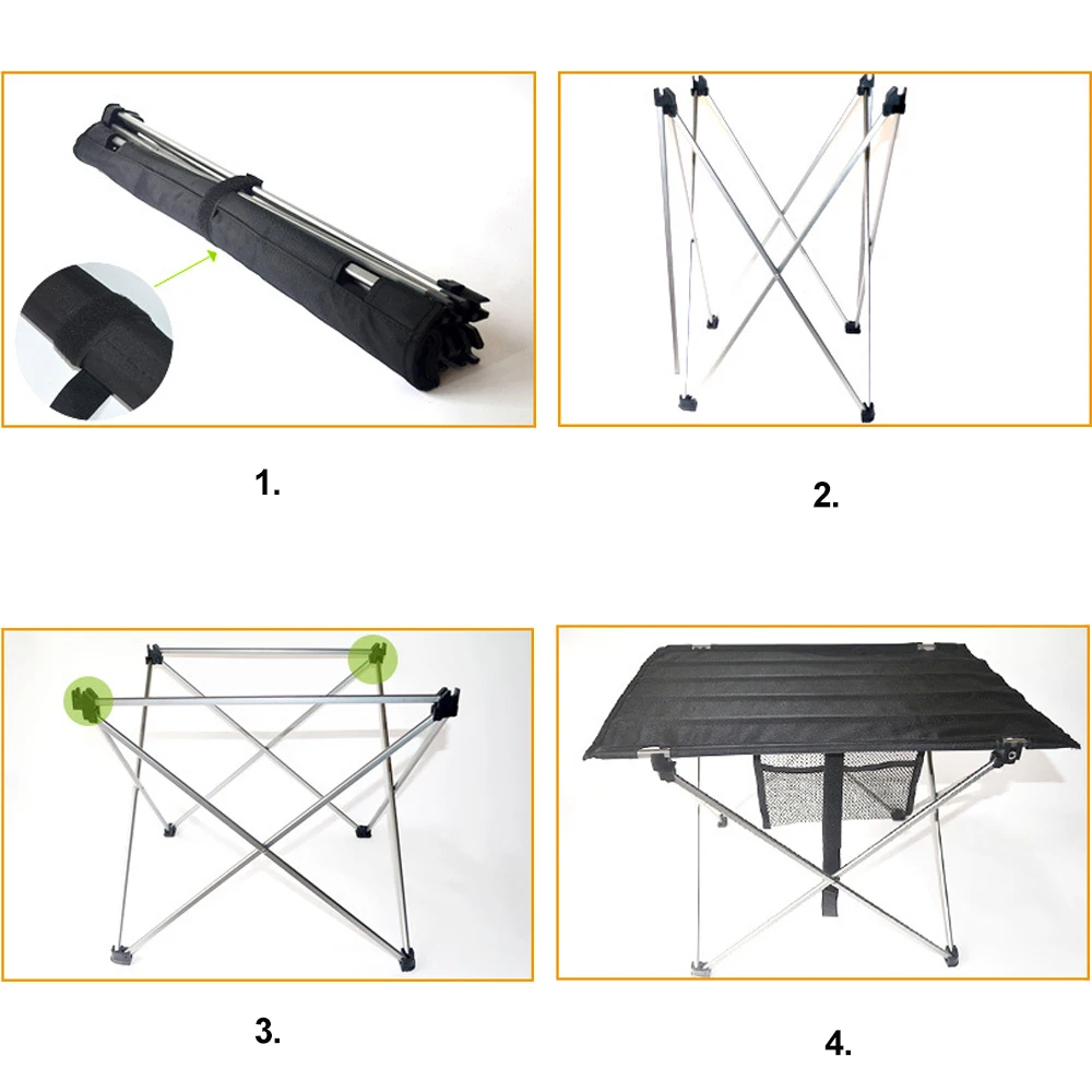 Складной стол HooRu легкий пляжный складной для рыбалки пешего туризма с сумкой
