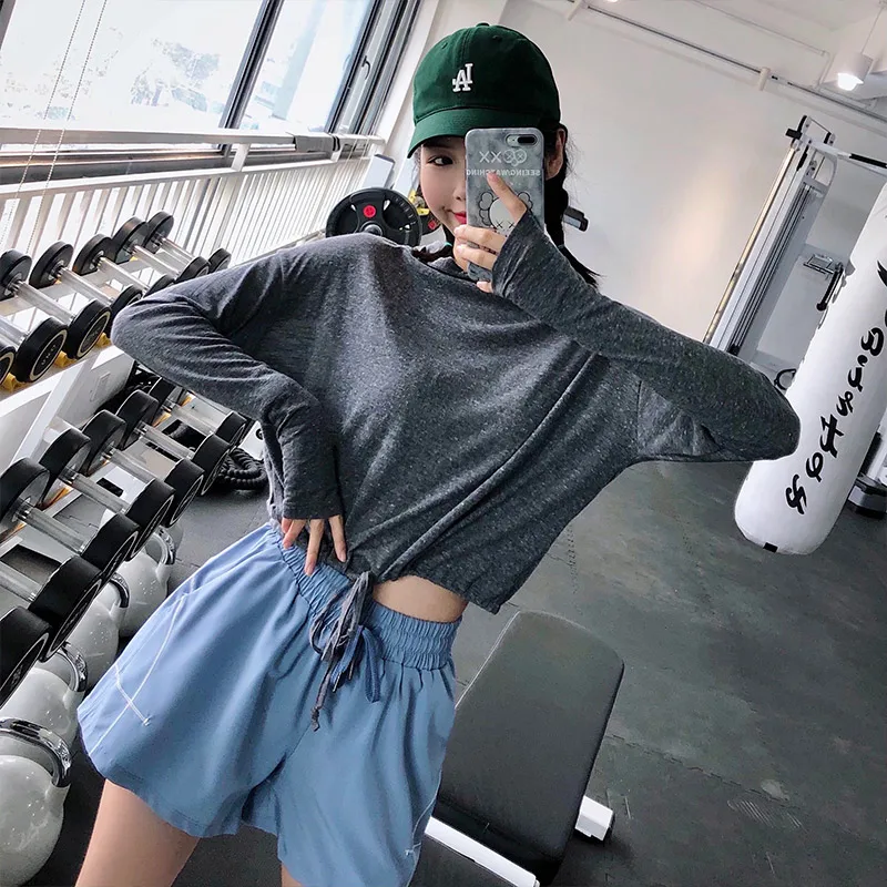 Annerun футболка с капюшоном женская спортивная блузка коротким пупком длинным