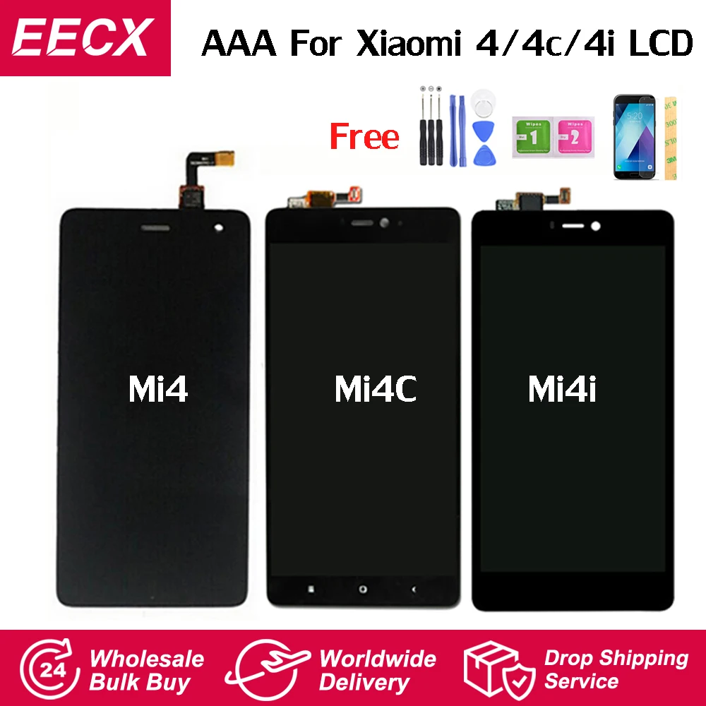 5," ЖК-дисплей для Xiaomi mi 4 ЖК-дисплей mi 4C ЖК-сенсорный экран дигитайзер для Xiaomi mi 4 4C 4i mi 4i ЖК-экран сенсорная панель