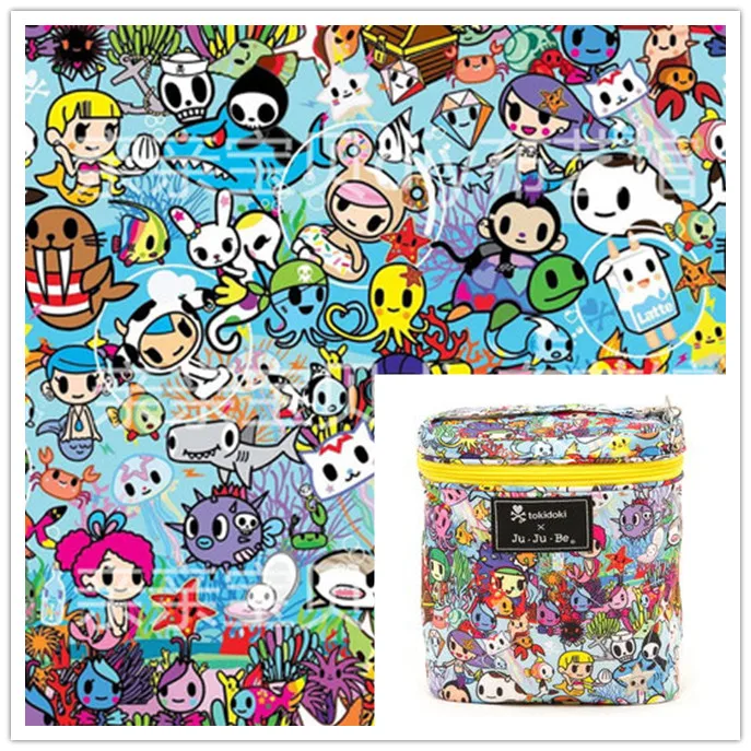 

50*148cm Cartoon Unicorn Toki-doki Thin Canvas Fabric For Home Textile Sewing Diy Tablecloth/Bag/Cushion/ Sofa Cover Curtain