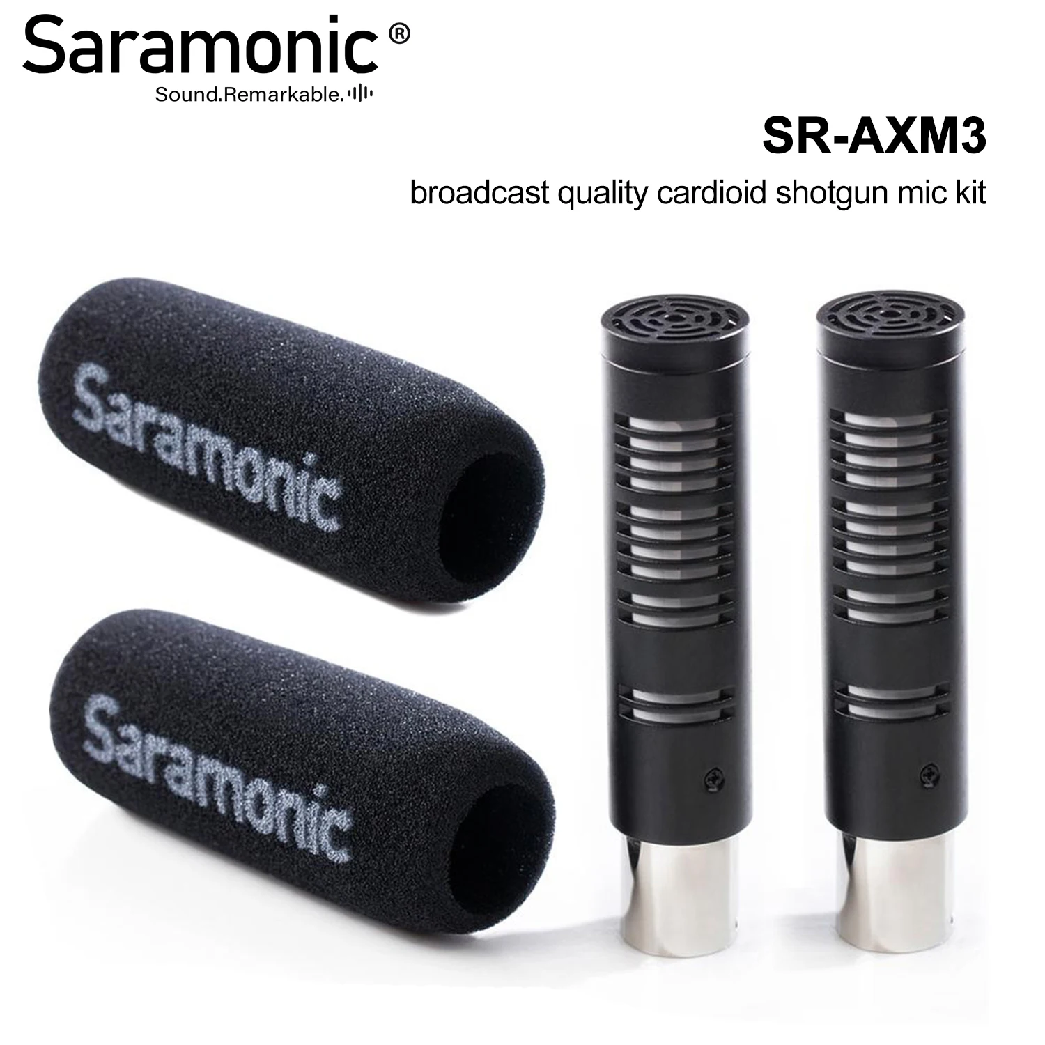 

Saramonic SR-AXM3 Dual Microphone Set Broadcast Cardioid XLR Shotgun Microphone Kit & Windshield for DSLR Camera Camcorder