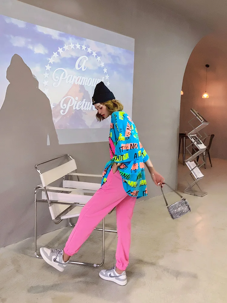 

2021 Summer New Letter Print Women T Shirt Loose Short Sleeved T-shirt Women's Fashion Plus Size T-shirt Top