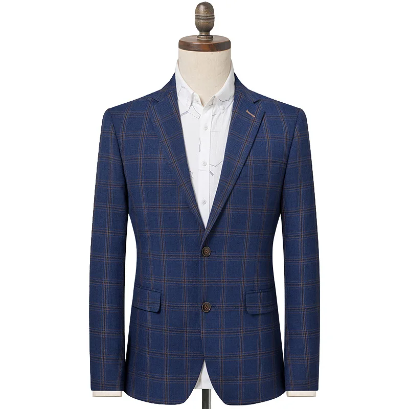 New Arrival Luxury Men Blazer New Spring Fashion Brand Slim Fit Men Suit Terno Masculino Blazers Men/Grid suit