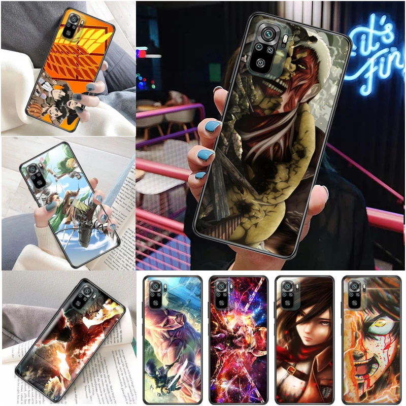 

Attack On Titan Mikasa Ackerman Armin Arlert Levi Eren Jager Phone Case For Xiaomi Redmi Note 10 10T Pro 5G Coque Back Cover