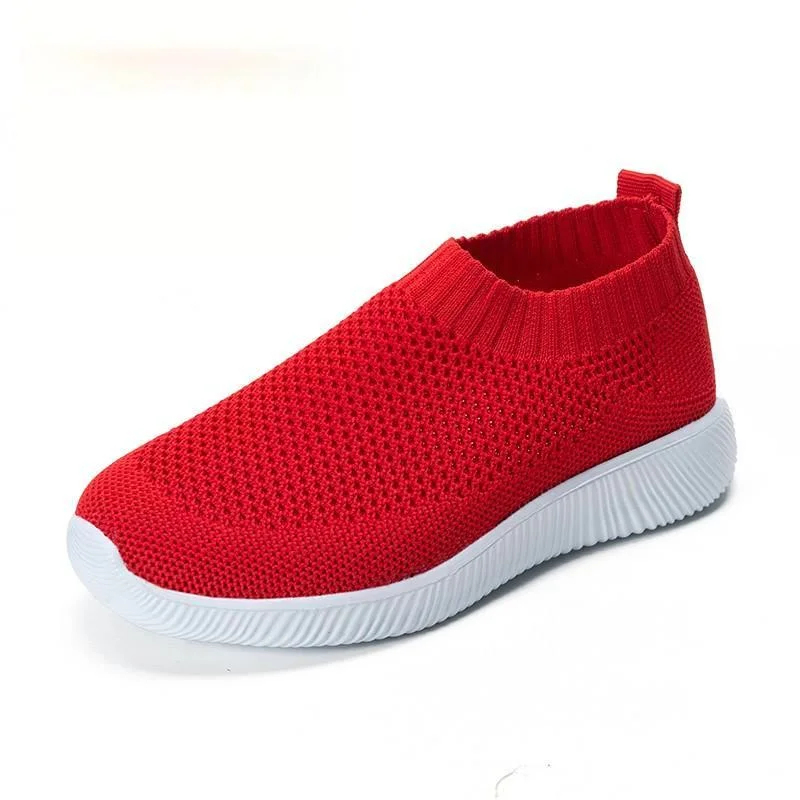 

2021 New Arrival High Elastic Breathable Lightweight Women Soften Casual Sport Shoes Slip On Jogging Athletic Sneaker For Ladies
