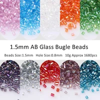 1680pc 1 5mm ab color glass bugle beads 150 plating glass seed beads tube diy for jewelry making embroidery craft accessories