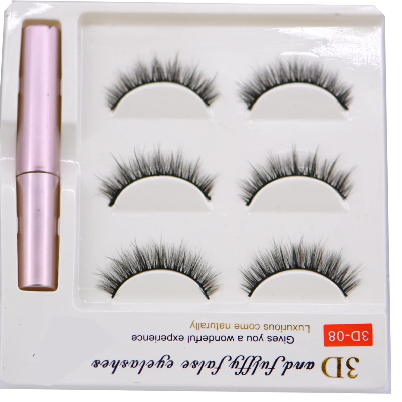 

New Invisible Magnets Magnetic Eyelashes Eye Eyeliner Liquid Set No Glue False Mink Extension Kit 3D Individual Reusable Eyelash