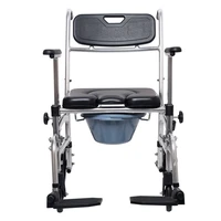 potty chair wheelchair movable aluminum alloy hemiplegia rehabilitation equipment height adjustable soft comfortable wheelchair