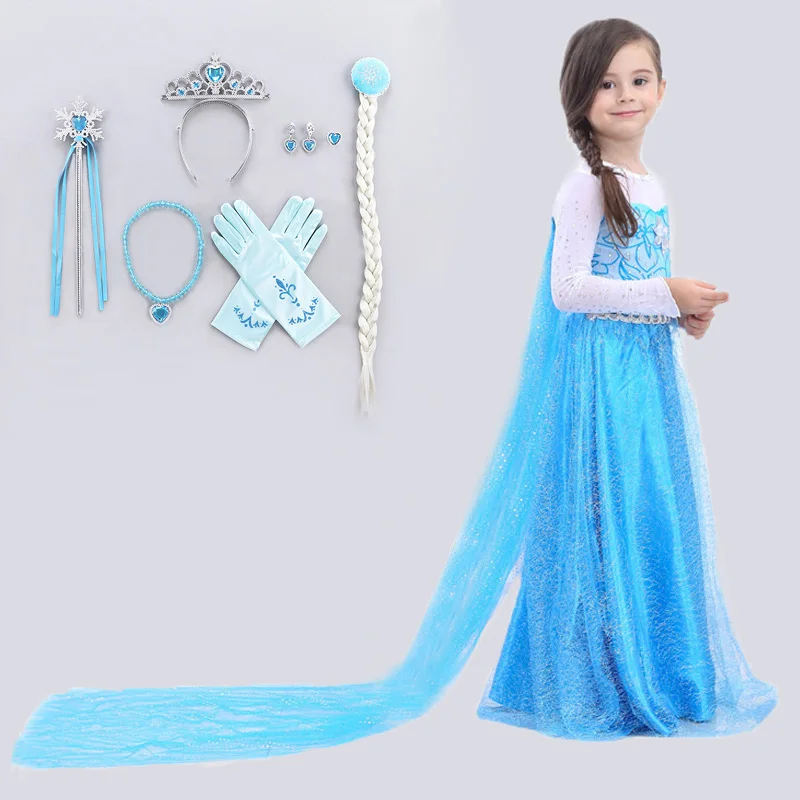 Женское рождественское платье для девочек костюм королевы снега принцессы Эльзы