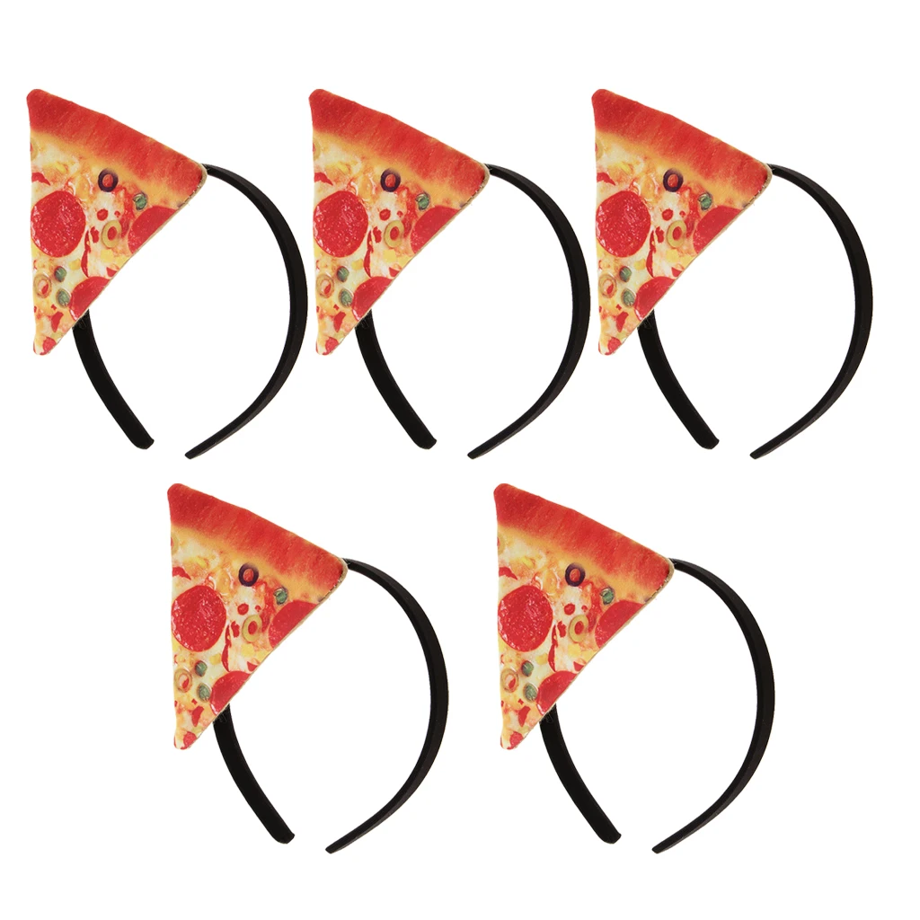 

Pack of 5pcs Adults Kids Festival Funny Pizza Fast Food Headband Headwear Fancy Dress Party Xmas Cosplay Hair Accessory