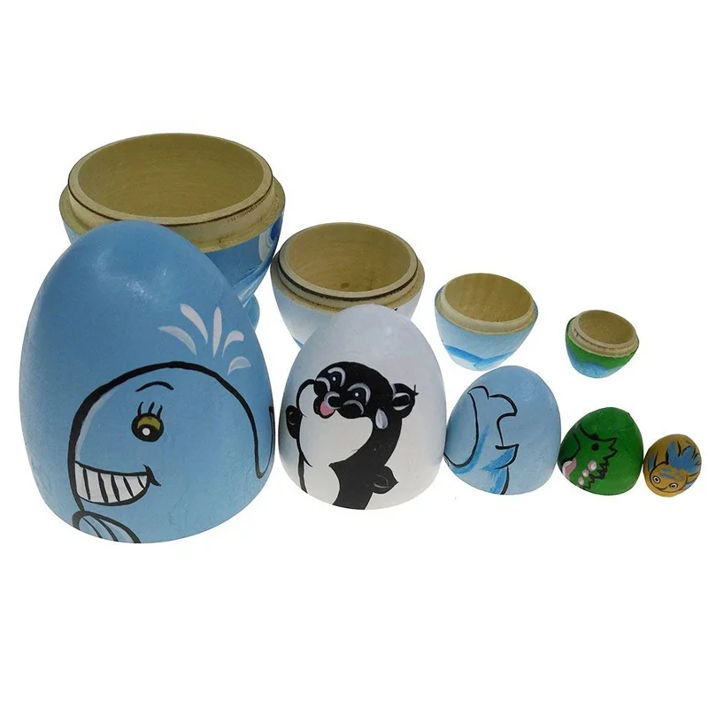 Дельфин Симпатичные деревянные животные краска гнездовые куклы бабушка русская