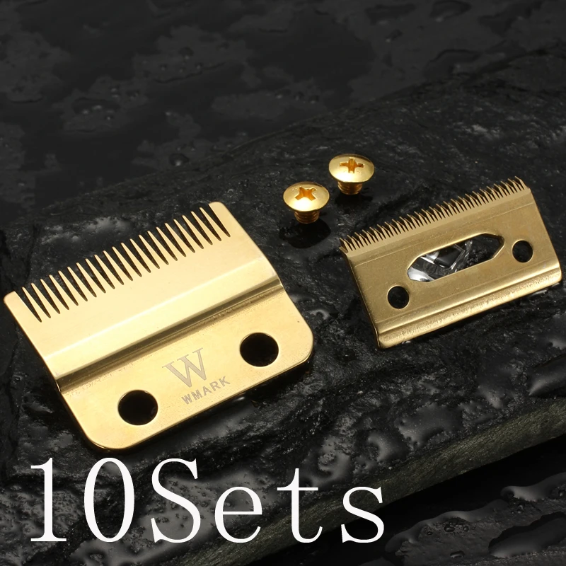 Golden 10 sets WMARK W-2 Профессиональный 2-отверстие клипер лезвия подвижное лезвие с винтовым зажимом Сменное лезвие высокого качества материал - Цвет: Golden 10 sets