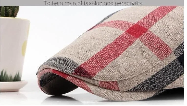 

Classic Lattice Octagonal Cap 2019 New Multicolor Autumn Winter Peaked Cap Fashion British Striped Beret For Men Gift
