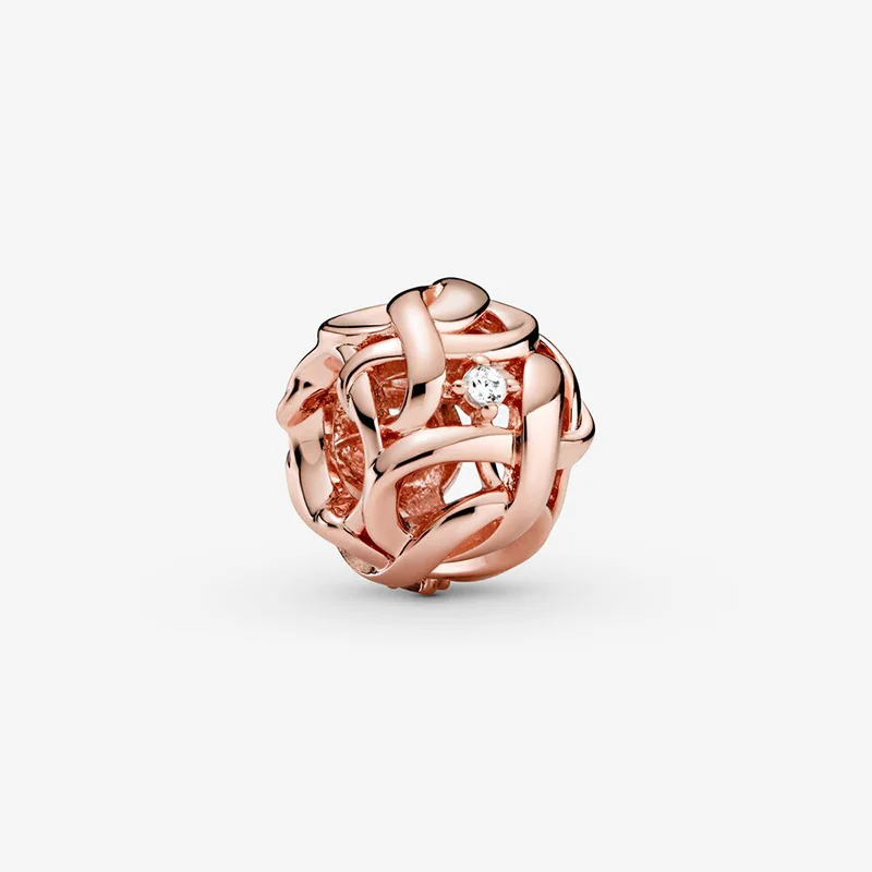 

Fashion 925 Sterling Silver Beads Openwork Woven Infiniteness Charms fit Original Pandora Bracelets Women DIY Jewelry