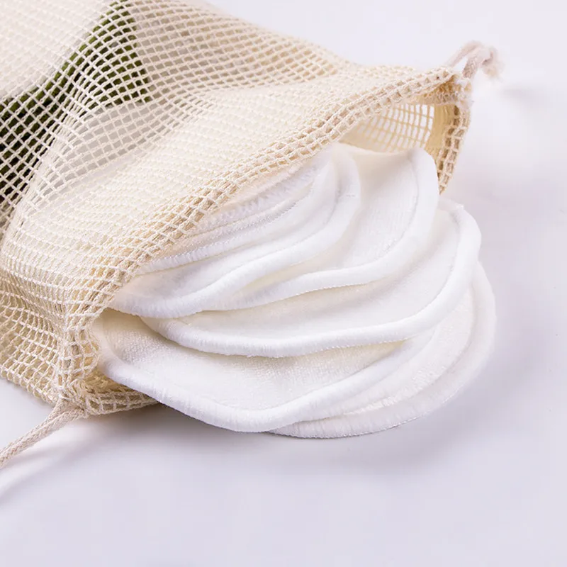 

16Pcs Reusable Bamboo Cotton Pads Washable Makeup Remover Pad Soft Face Skin Cleaner Facial Cleaning Beauty Sponge Tool
