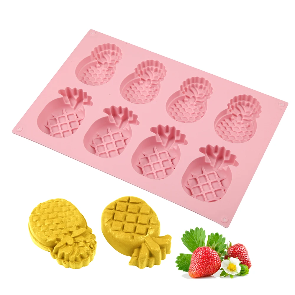 

8 Cavity Cube Pineapple Shape Silicone Mold for Cake Decorating Tools DIY Handmade Dessert Cake Moulds for Kitchen Baking Tools