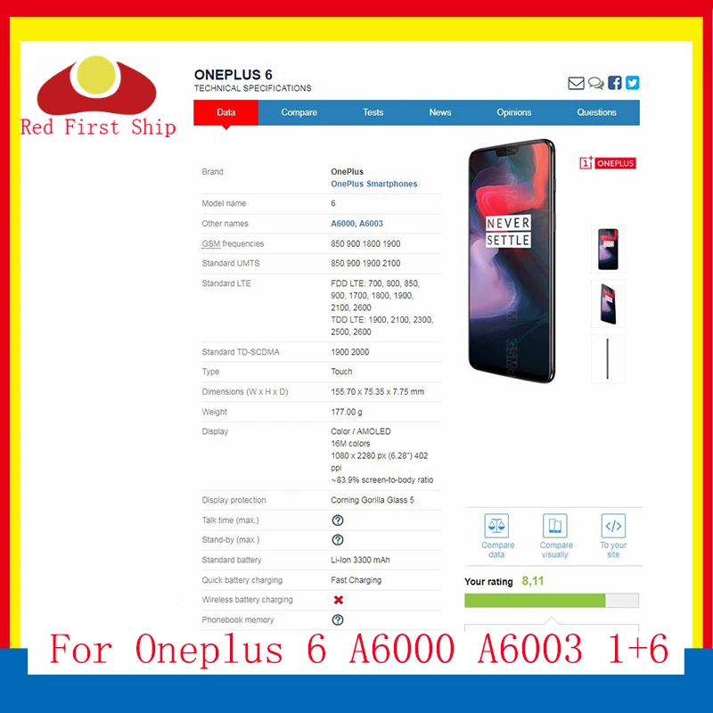 

ORIGINAL For Oneplus 6 1+6 LCD Display Touch Screen Digitizer Assembly Complete With Frame One plus 6 A6000 A6003 Replacement