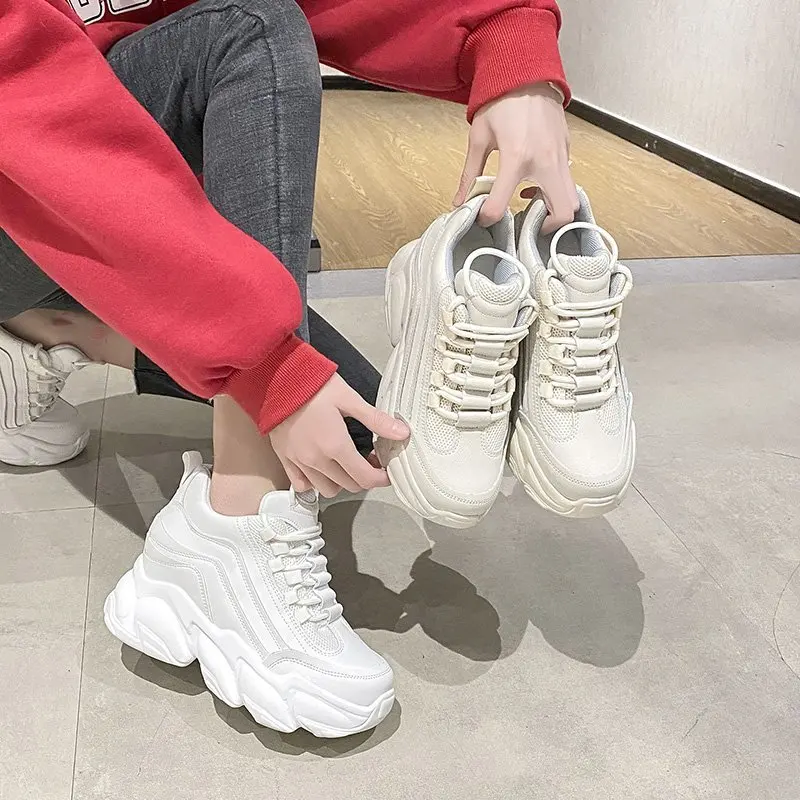 

Women Sneakers 2021 Newest Running Comfort Casual Chunky Sneakers Spring Light Dad Shoes Ladies Platform Zapatos Mujer Shoes 9CM