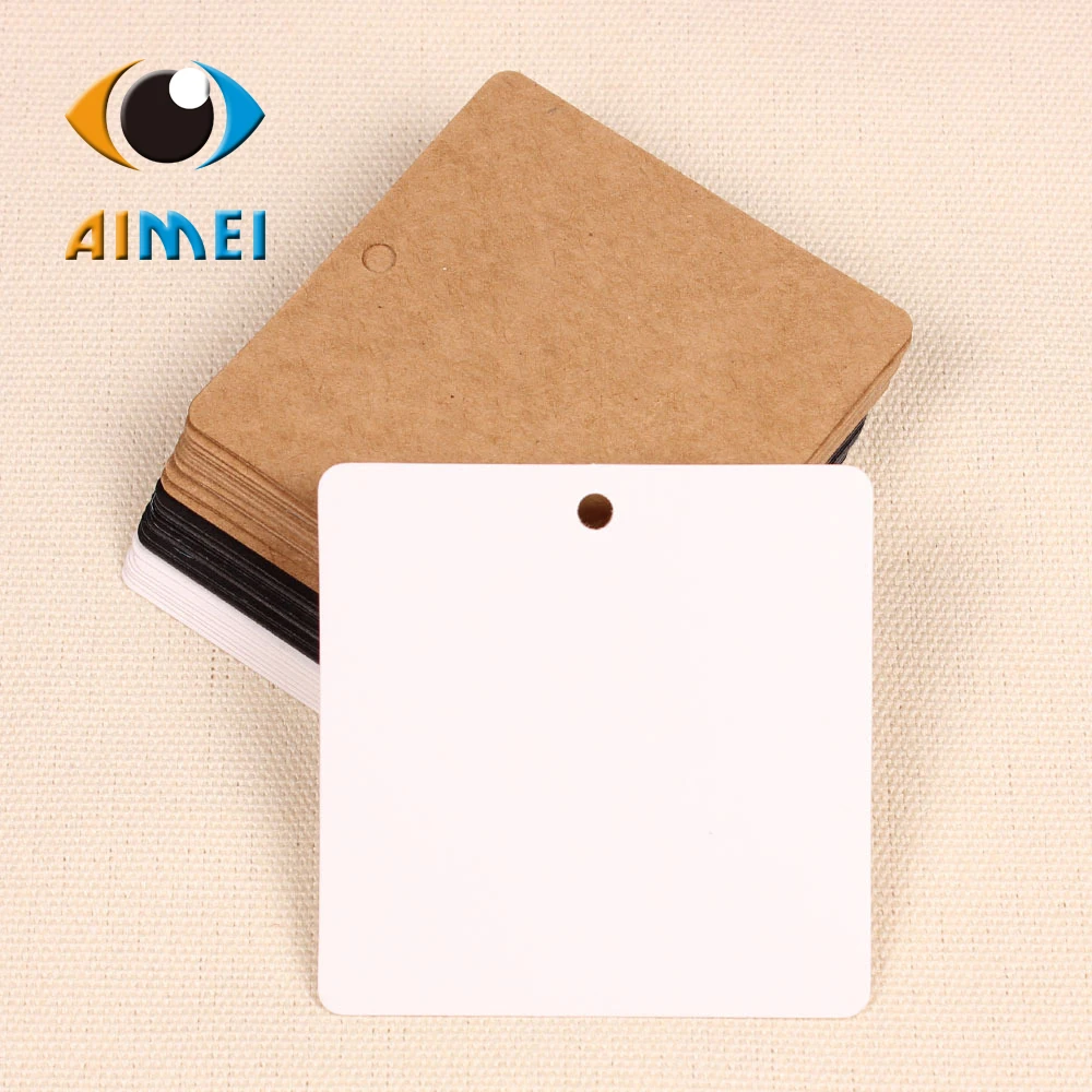 6*6 см квадратные Пустые Подвесные бирки для одежды ценовые бумажные этикетки