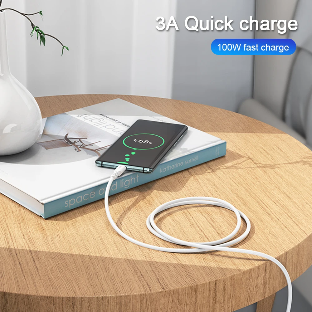 

HOCO X62 Type C to TypeC PD to iOS Fast Charging Cable 100W 3A Mobile Phone Data Cord Charging Cable for iOS Android Smartphone