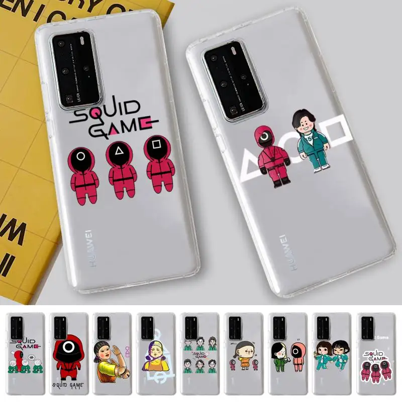 

YNDFCNB Squid Game TV 456 Phone Case For Huawei P 20 30 40 pro lite Psmart2019 Honor 8 10 20 Y5 6 2019 Nova3E