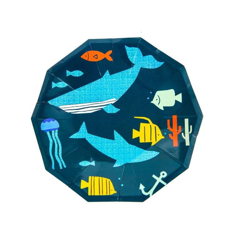 Одноразовая посуда в виде животного из мультфильма Акула 8 шт./компл.|Украшения