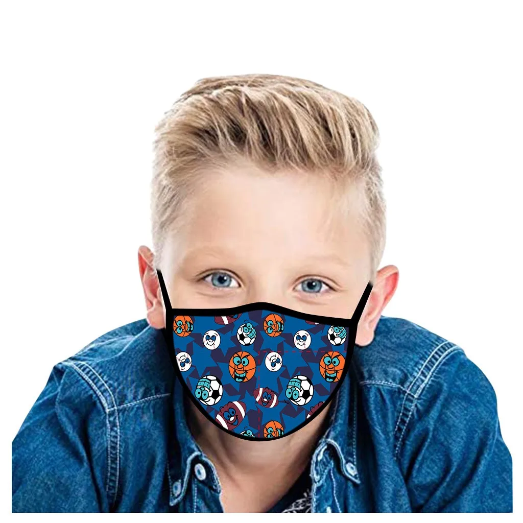 Boys Preference Printed Mask Football Basketball Rugby Baseball Breathable Washable Outdoor Masks Face Protctor Children's | Дом и сад