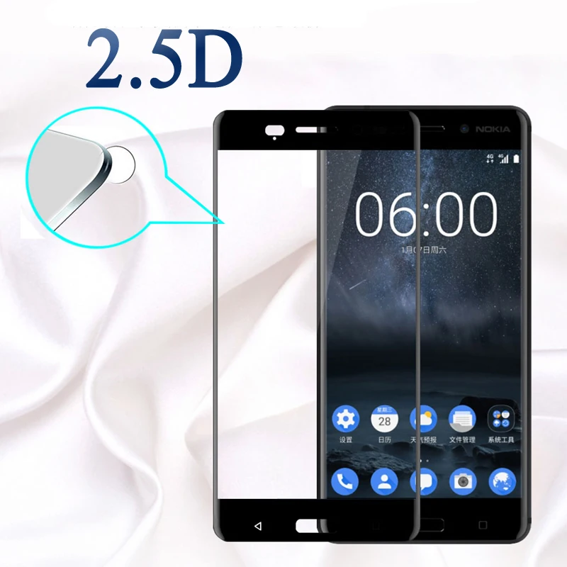 Закаленное стекло полное покрытие экрана протектор для Nokia 3 1 5 Plus 6 7 8 Защитная