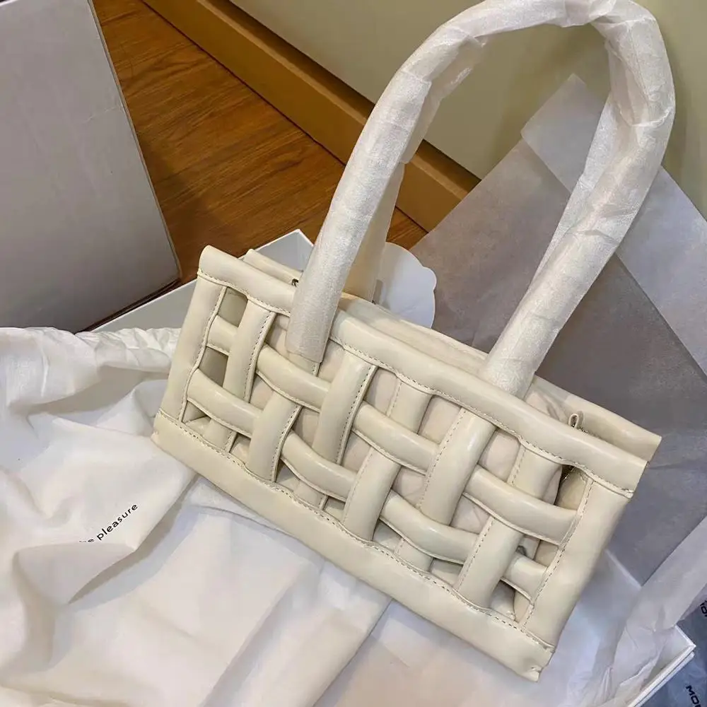 Дизайнерская ажурная молочная плетеная Сумка через плечо Ins роскошные женские