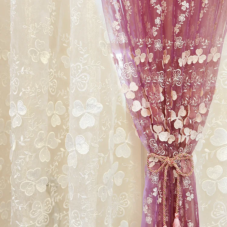 Корейские новые занавески для гостиной столовой спальни белого фиолетового