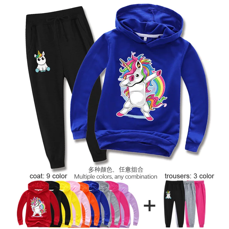 

Baby Boy Girl Unicorn Sportswear Suit Boy Hoodie Sweatshirt Casual Pants Toddler Fashion Sportswear Suit