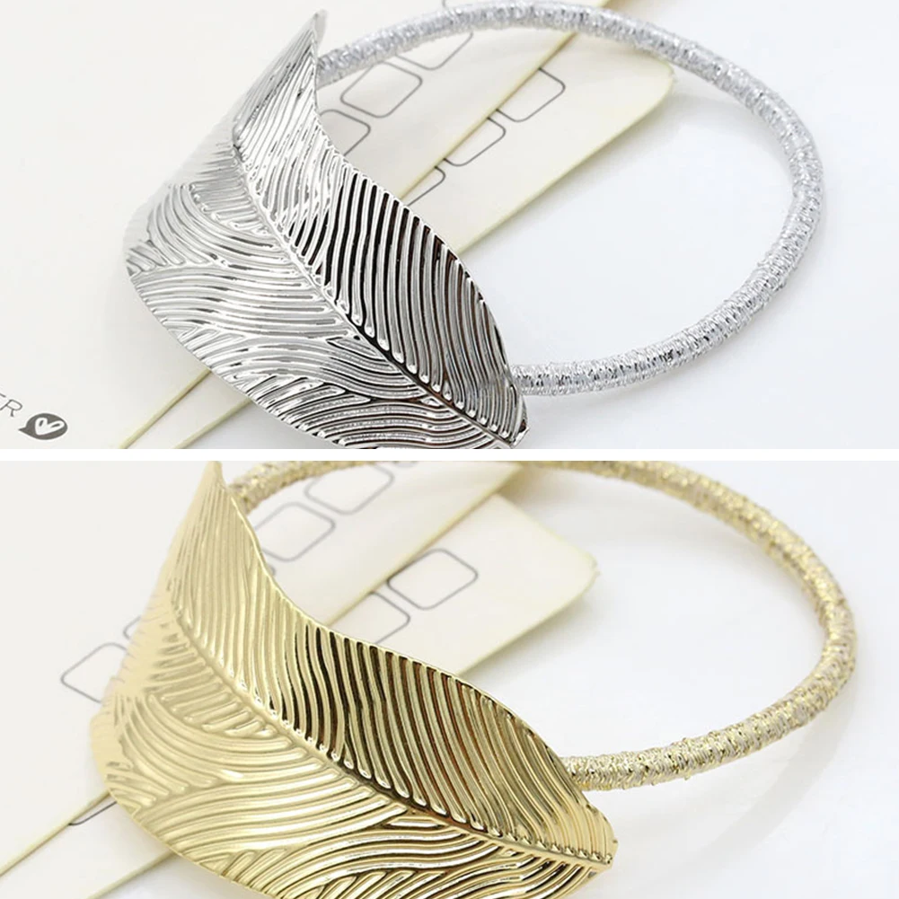 

1pc Leaf Shape Metal Hair Rope Hair Ties Girls Scrunchies Rubber Bands Ponytail Holders Hair Accessories Elastic Hair Band