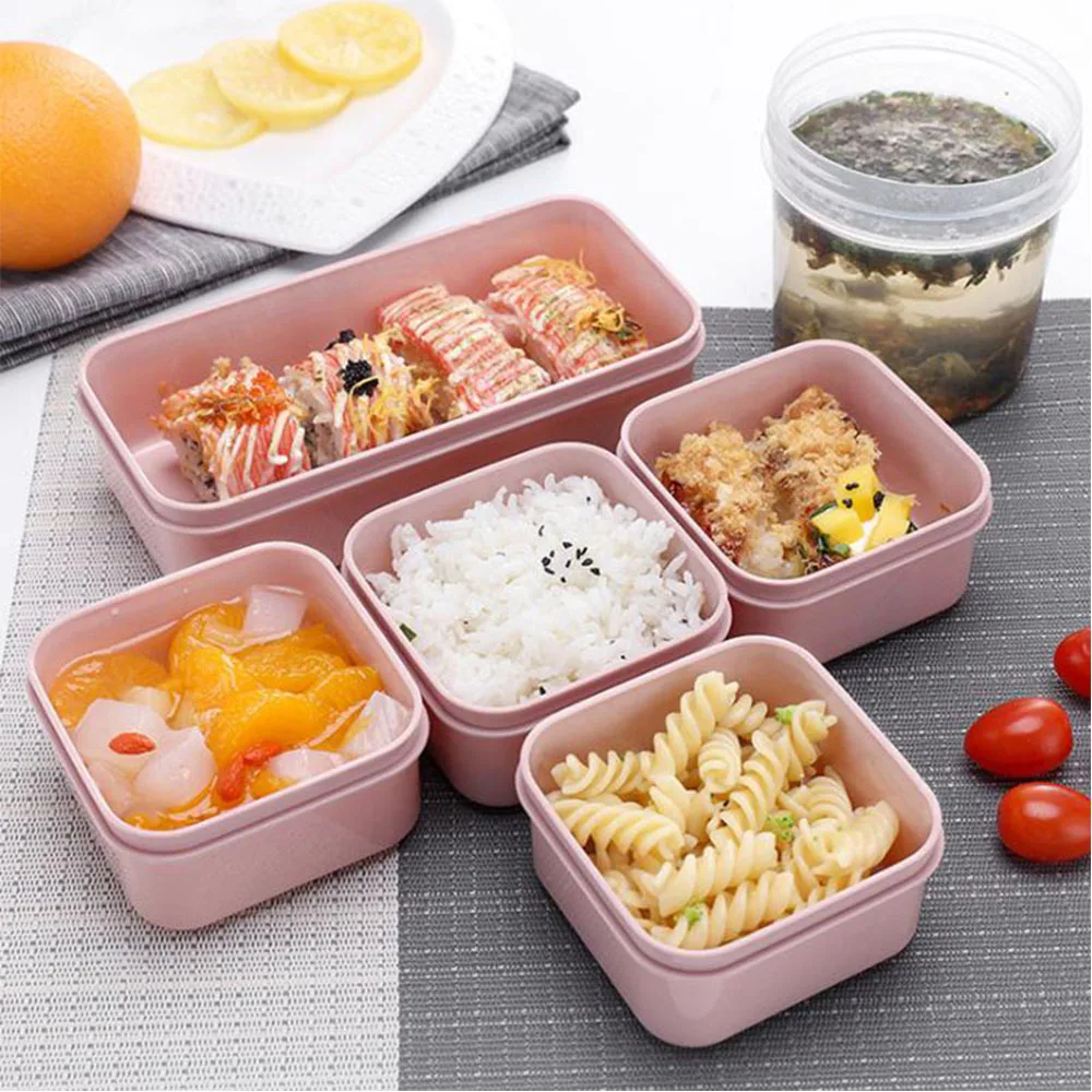 

7PCS/Set Lunch Box Eco-Friendly Bento Box Food Storage Container Microwavable Sandwich Box Leakproof Crisper Portable Lunchbox