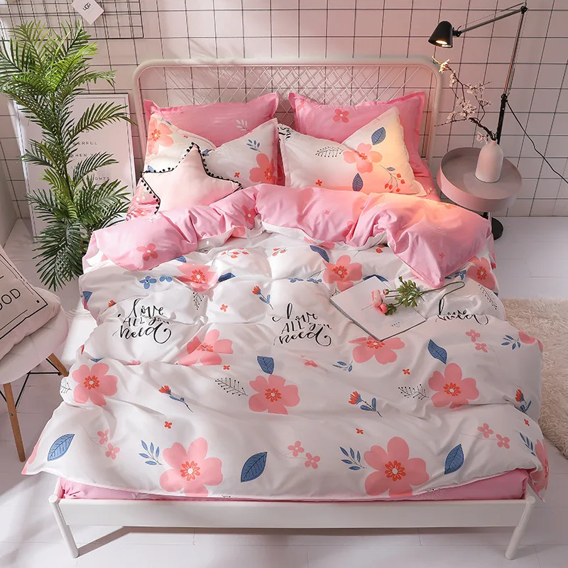 Модное белое постельное белье с растениями комплекты постельного белья в