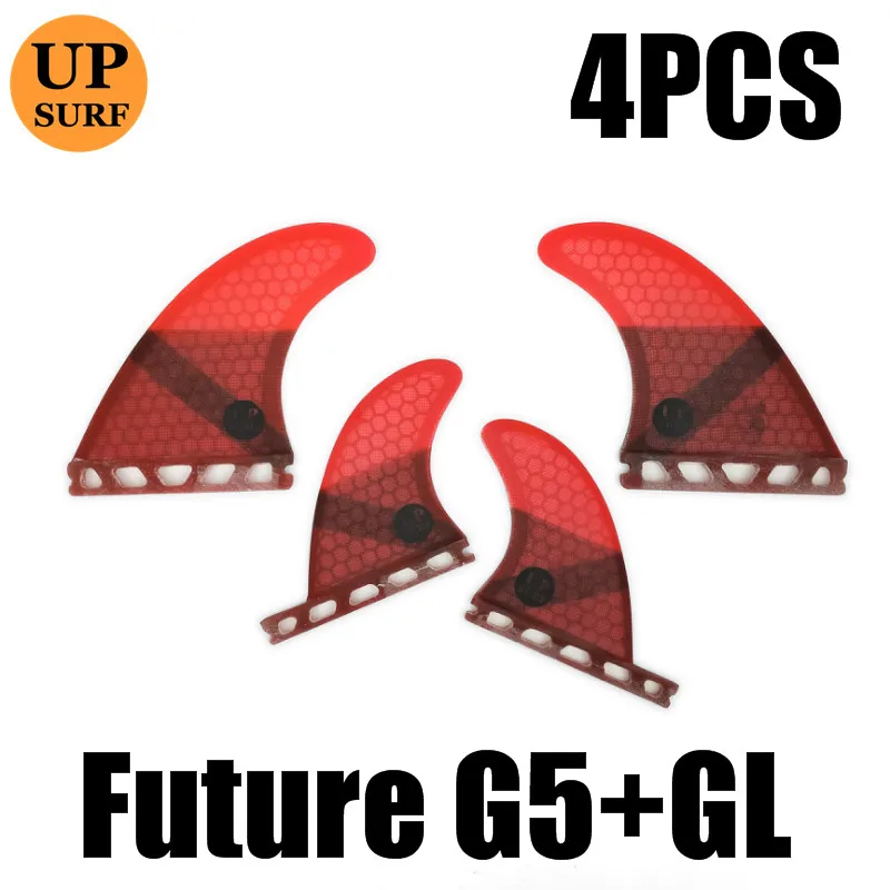 5 шт./4 шт. набор плавников Upsurf Future Fin G5+ GL плавники для серфинга стекловолокно соты Quad плавники Quilhas Thruster - Цвет: 4pcs red
