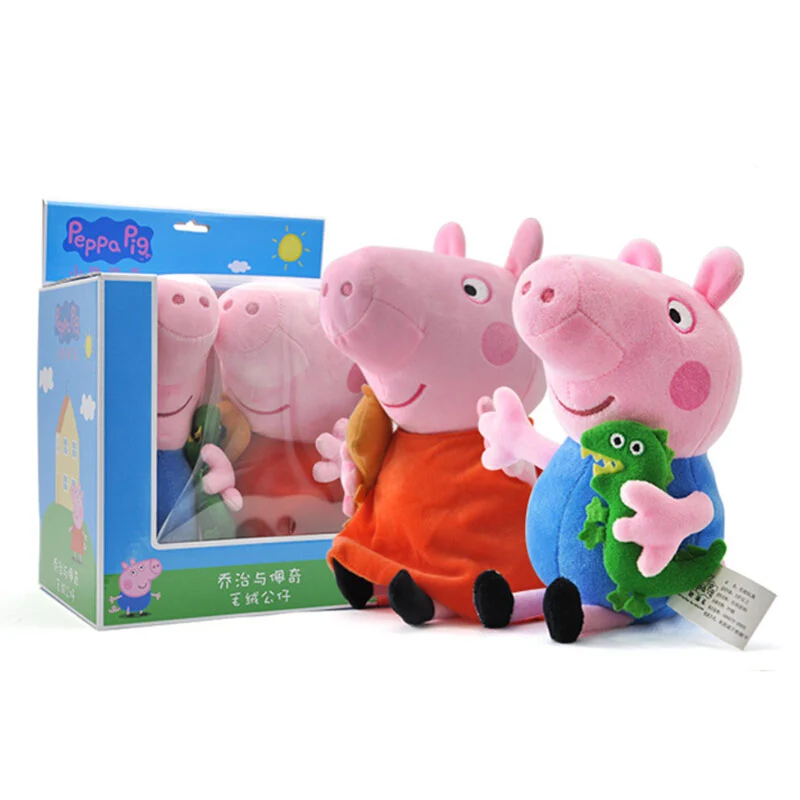 Оригинальная коробка! 2 шт./компл. 19 см из натуральной Peppa Pig Мягкие плюшевые