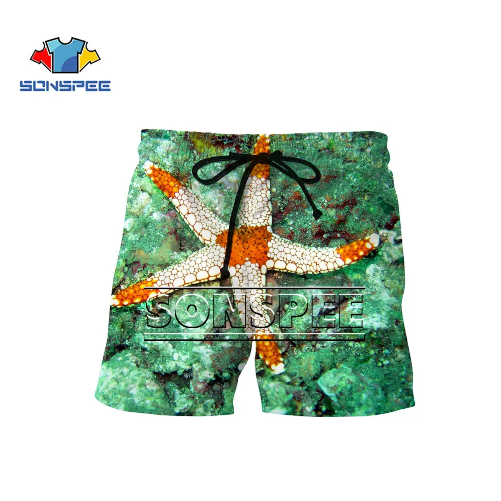 

SONSPEE 3D Printing Starfish Summer Beach Shorts Loose and Comfortable Trend Especially Fashionable Harajuku Plus Size Short