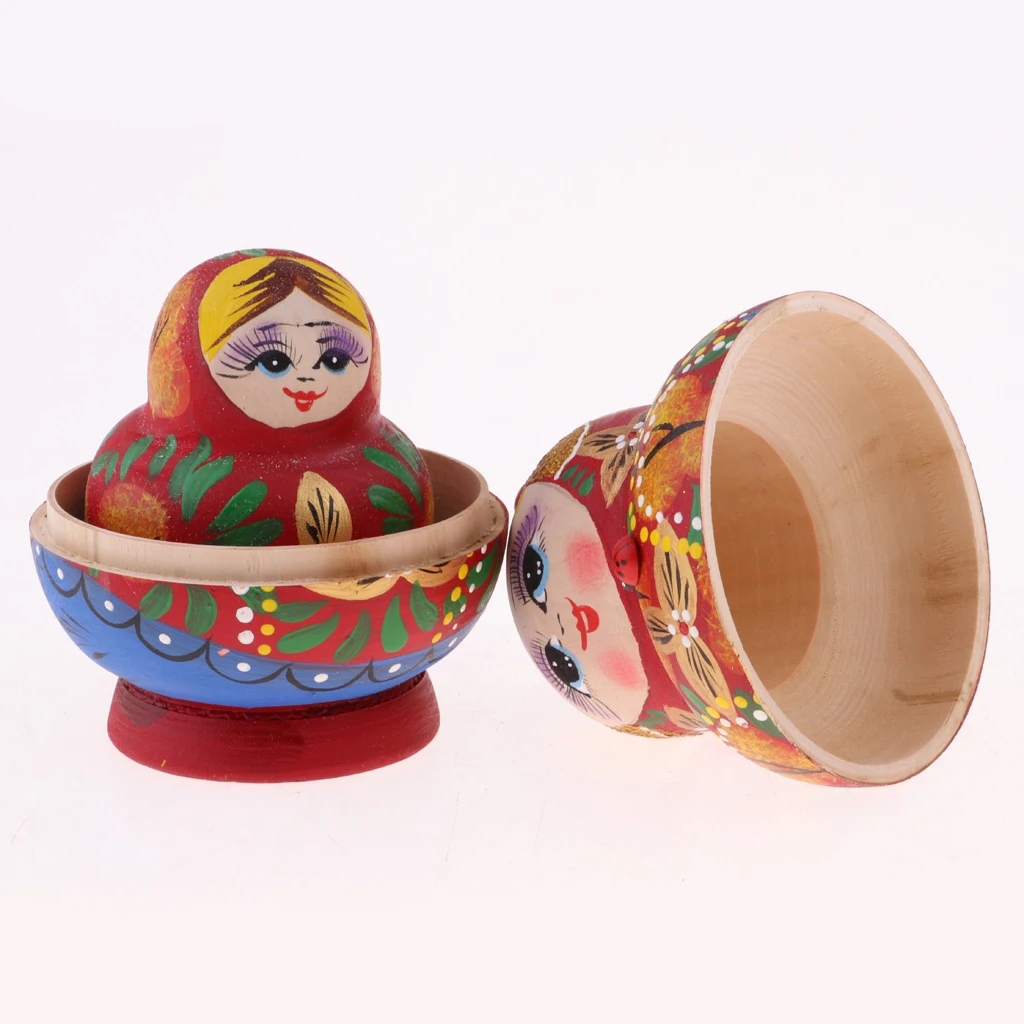 

Set of 10 Pieces Wooden Russian Nesting Dolls Babushka Matryoshka