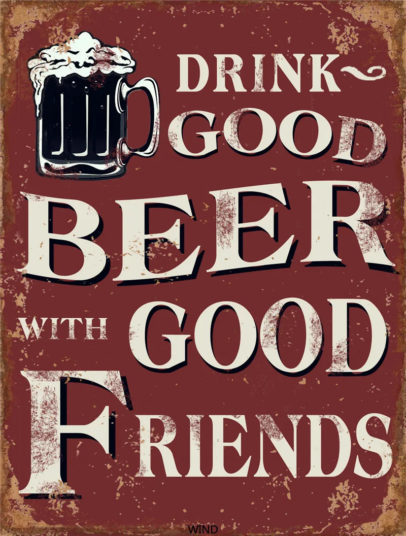 

Metal Plates Decoration for Home Bar Accessories Beer Drinks Industrial Decor Tin Sign Vintage Garden Decoration Outdoor