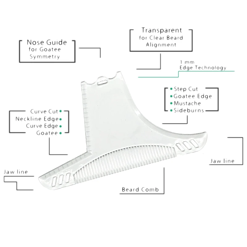 

New Design Beard Shaping Tool Trimming Shaper Template Guide For Shaving Or Stencil With Any Beard Razor