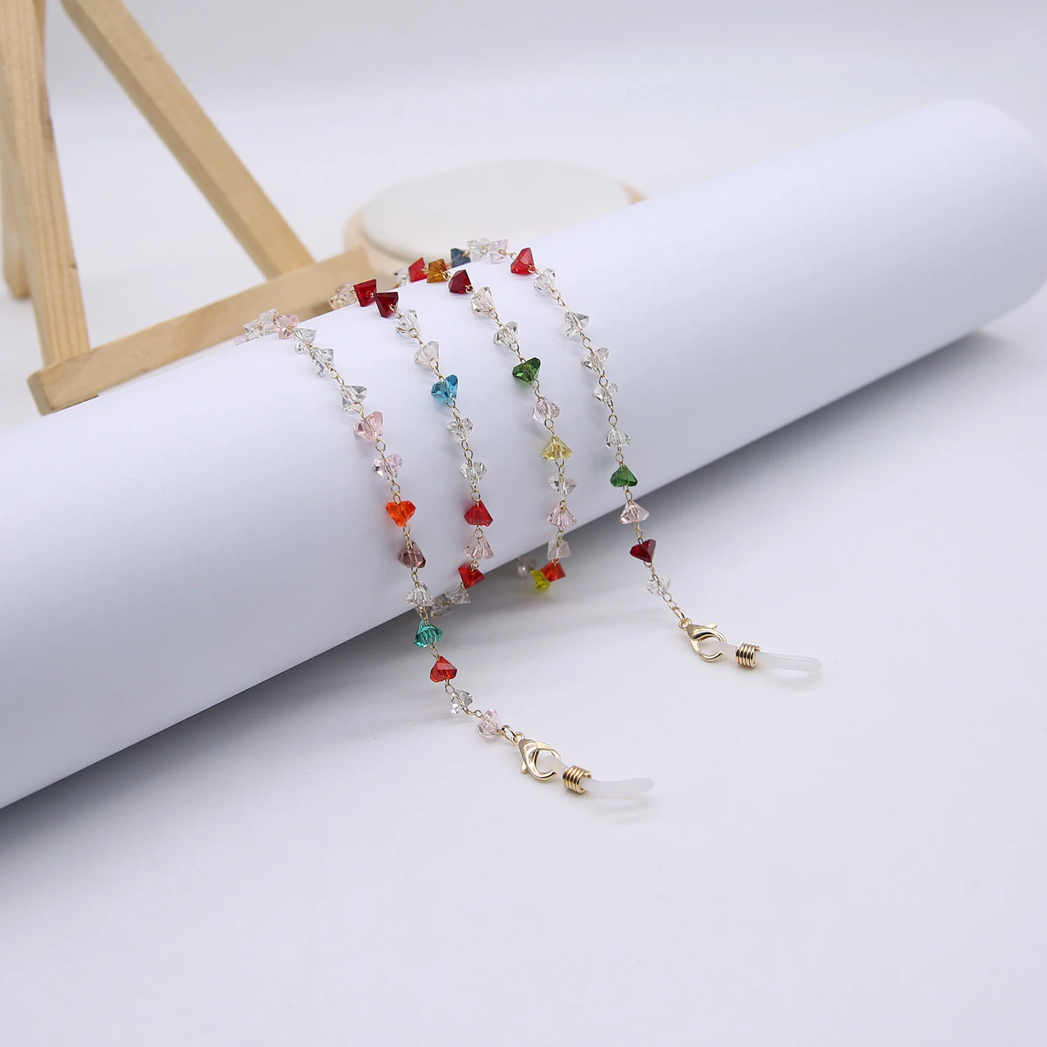 Colorful Crystal Bead Eyeglass Holder Fashion Glasses Chain For Women Mask Holder Eyewear Straps Cord Sunglasses String Gift