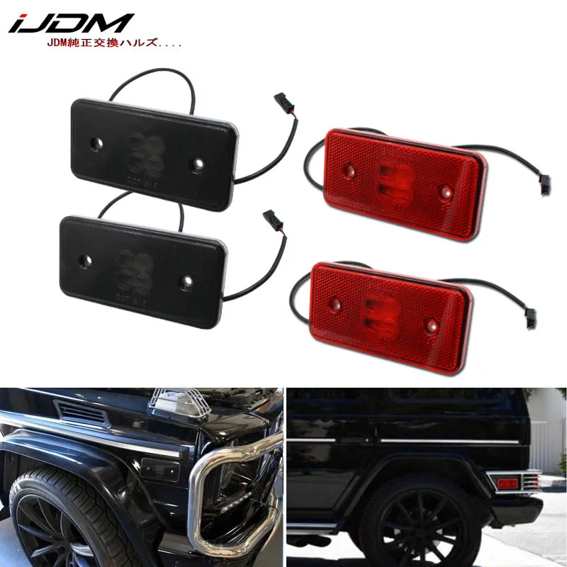 Евро дымчатые линзы передние и красные задние светодиодные боковые габаритные