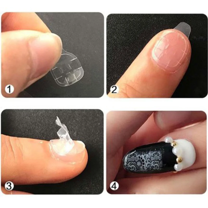 24 шт./компл. прозрачные накладные ногти двусторонний клей клейкая лента наклейка