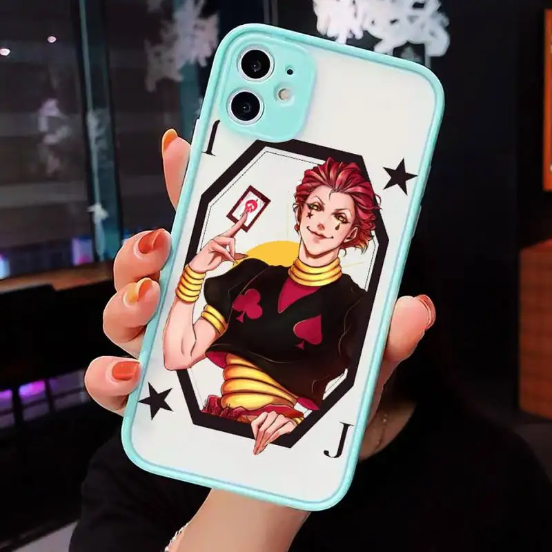 

Hisoka Anime Hunter X hunter Phone Case For iPhone 12 11 Mini Pro XR XS Max 7 8 Plus X Matte transparent blue Back Cover